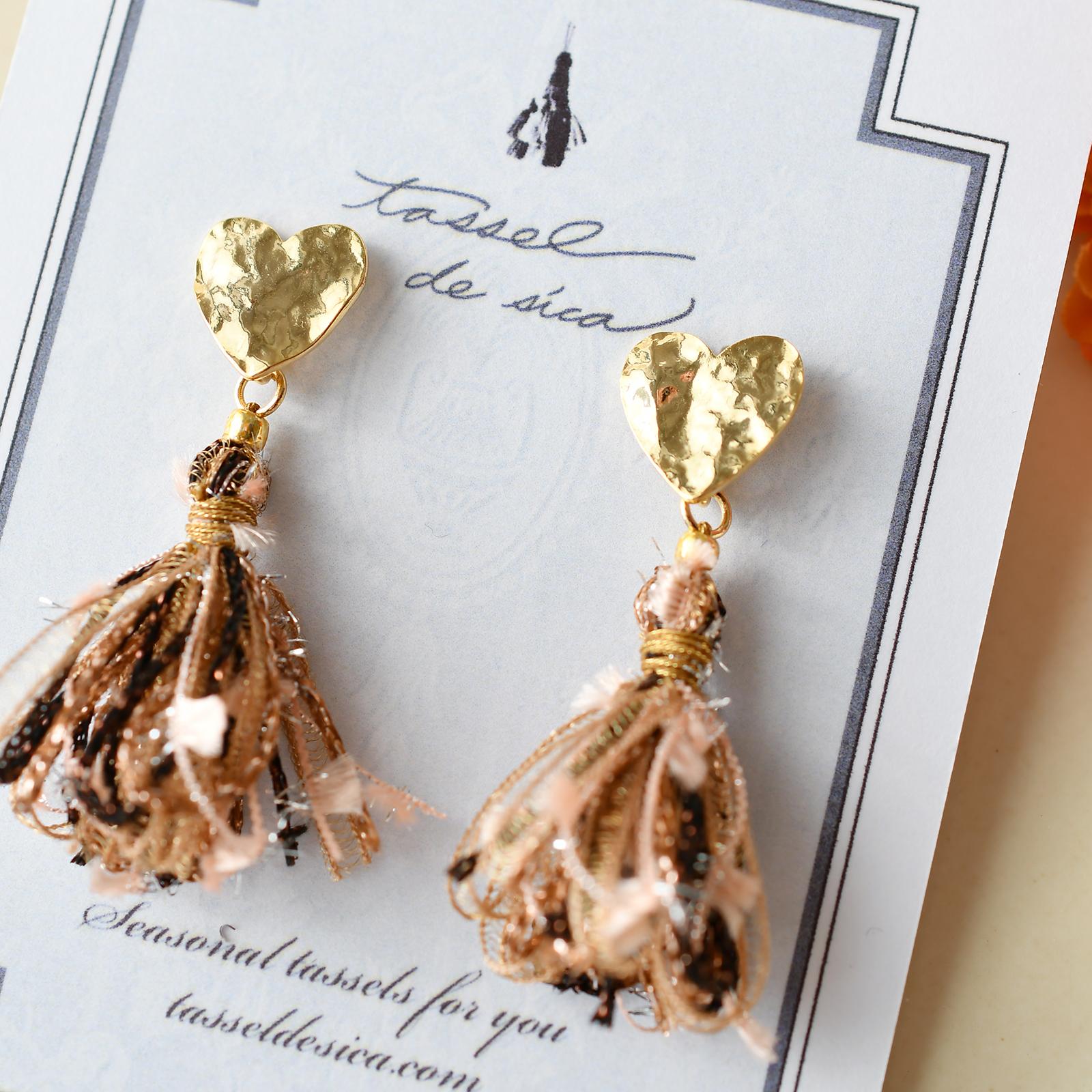 ハートフル・チョコレートタッセルピアス | 4枚目