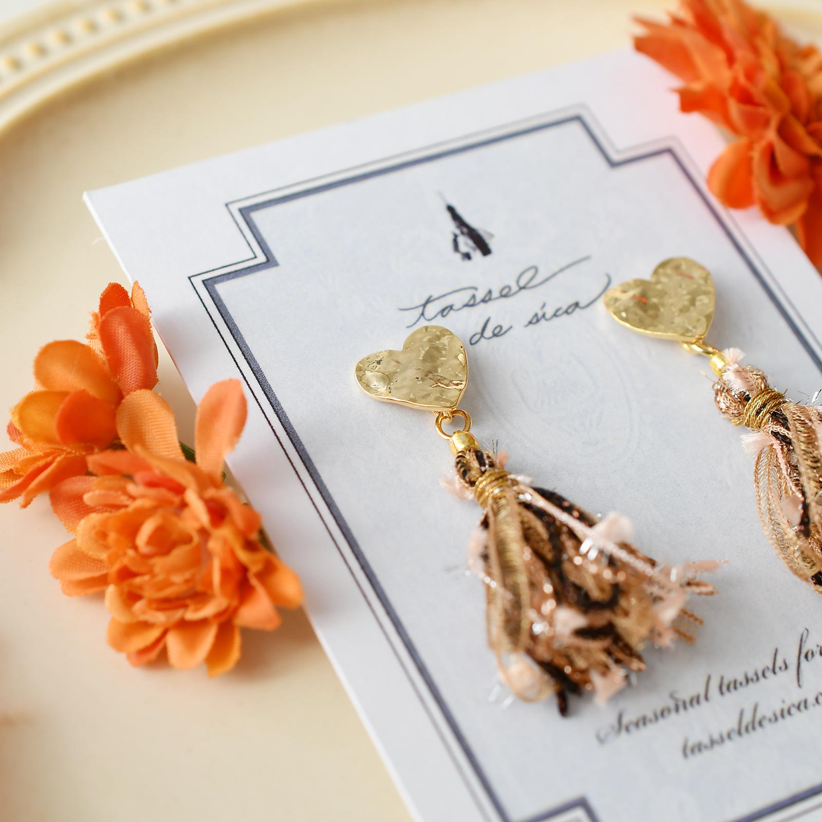 ハートフル・チョコレートタッセルピアス | 5枚目