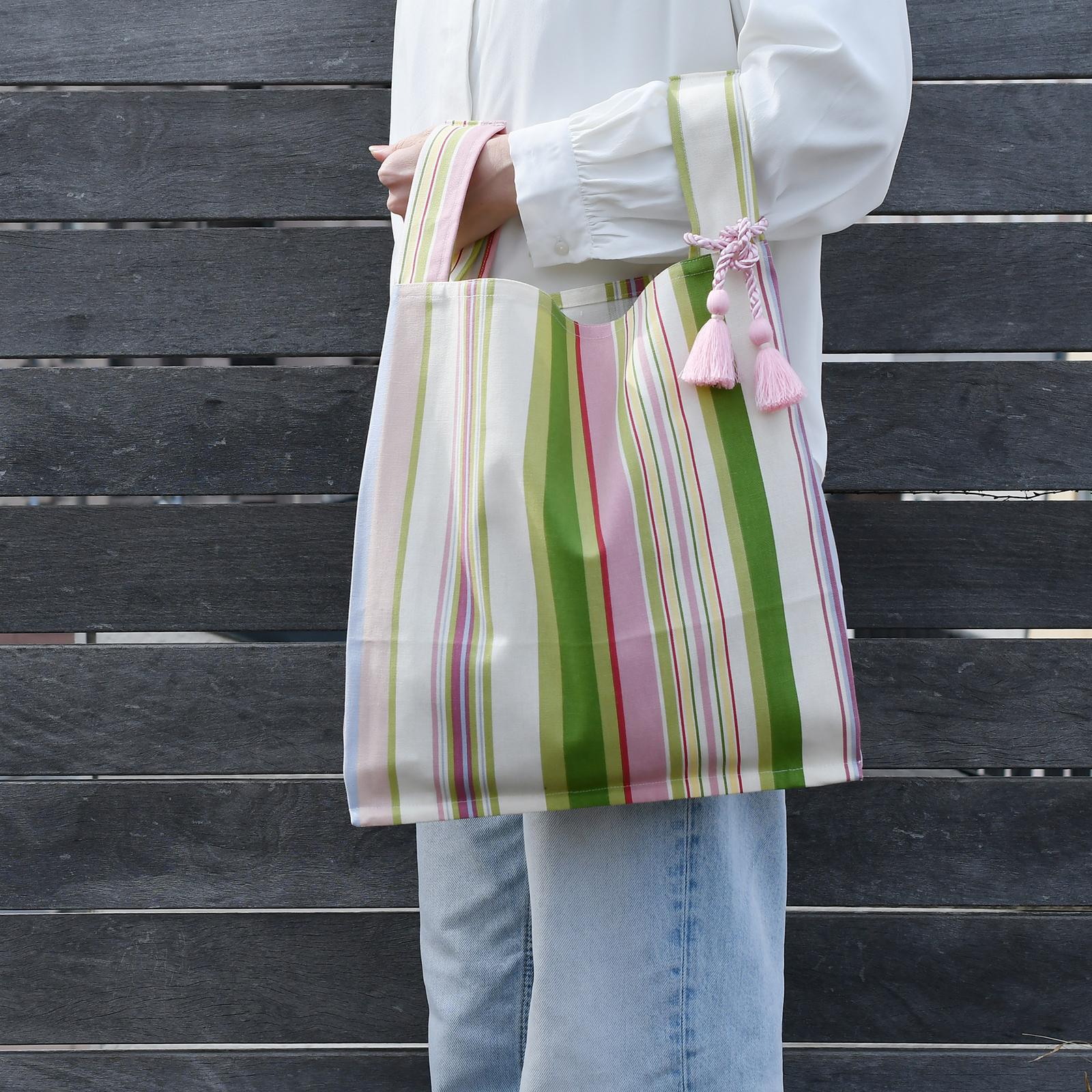 タッセルつきサブバッグ/Pinkボーダー | 7枚目