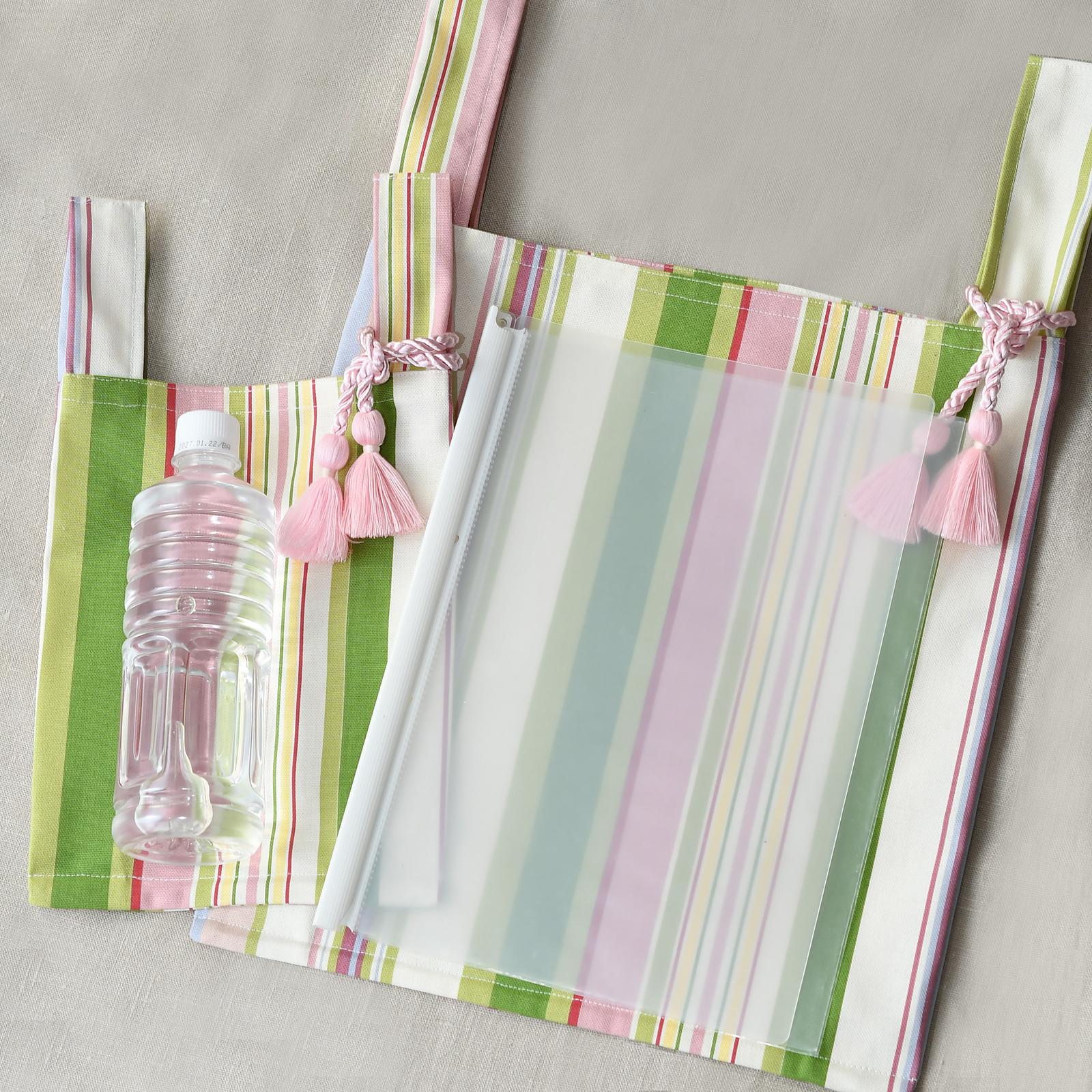 タッセルつきサブバッグ/Pinkボーダー | 8枚目