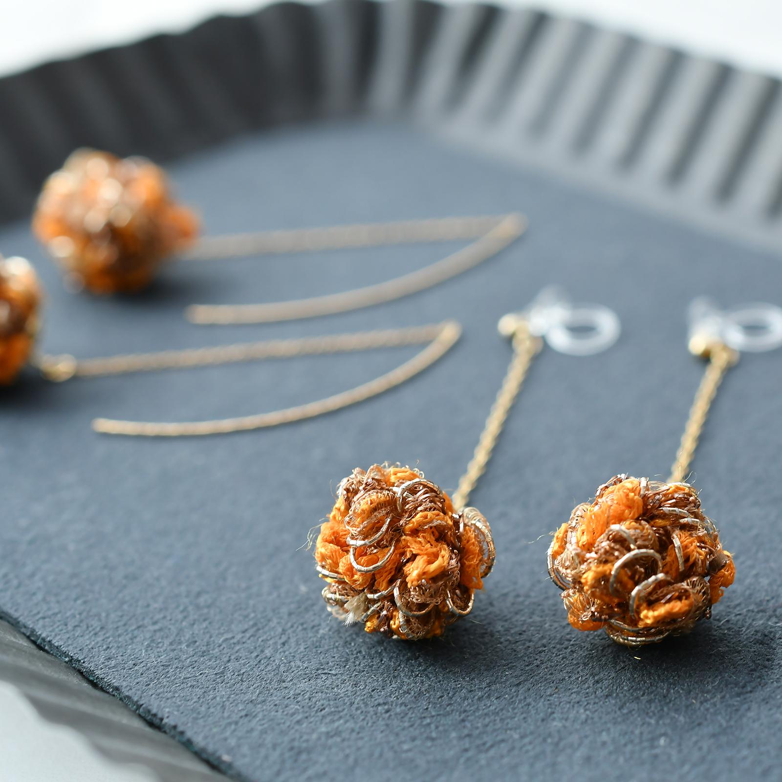 あき　モールタッセルピアス・イヤリング　木の実 | 3枚目