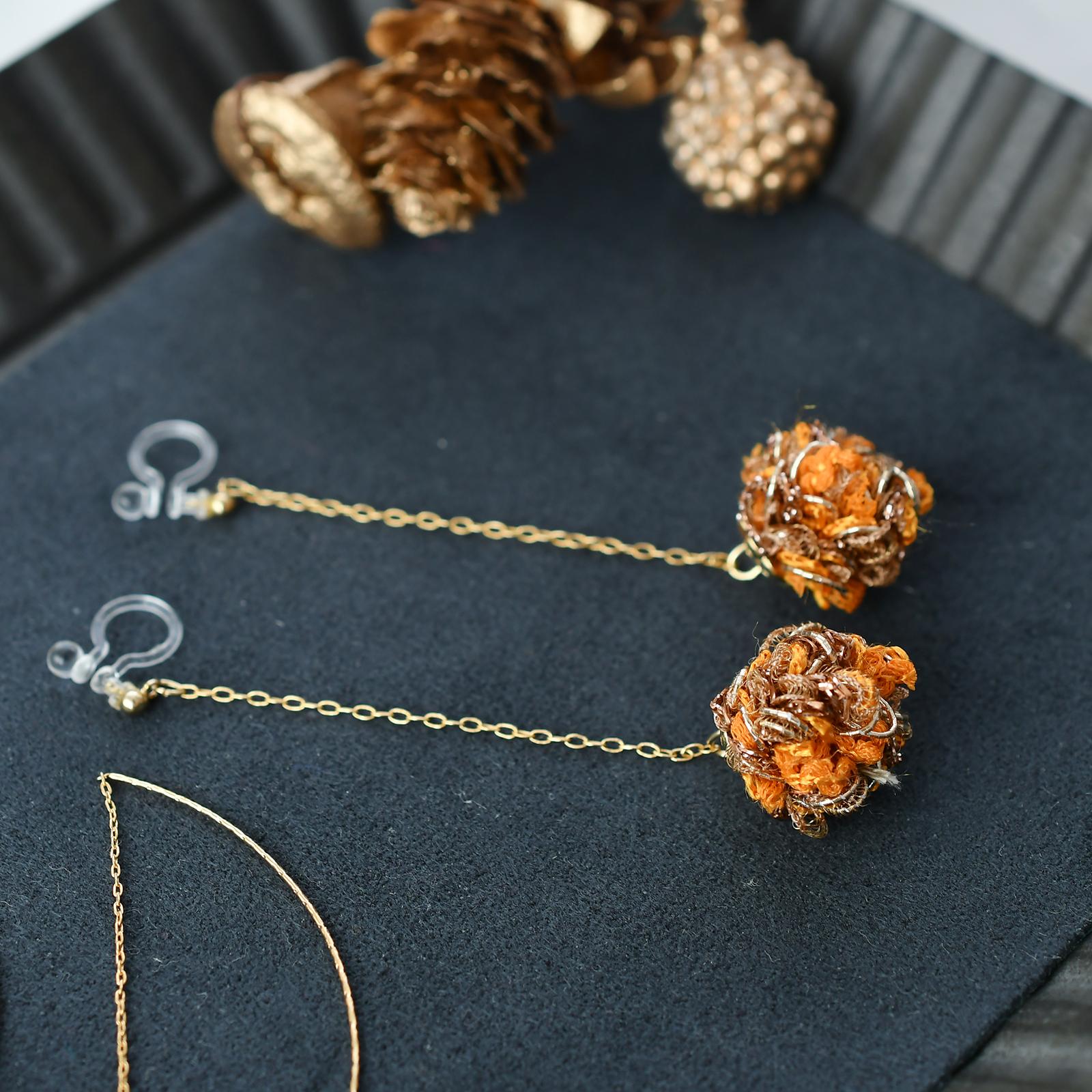 あき　モールタッセルピアス・イヤリング　木の実 | 5枚目