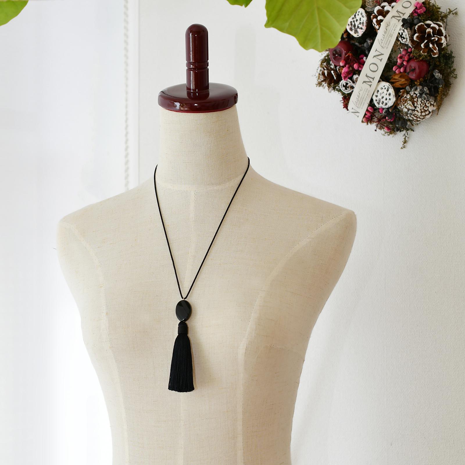 数量限定 オニキスタッセルネックレス | 5枚目