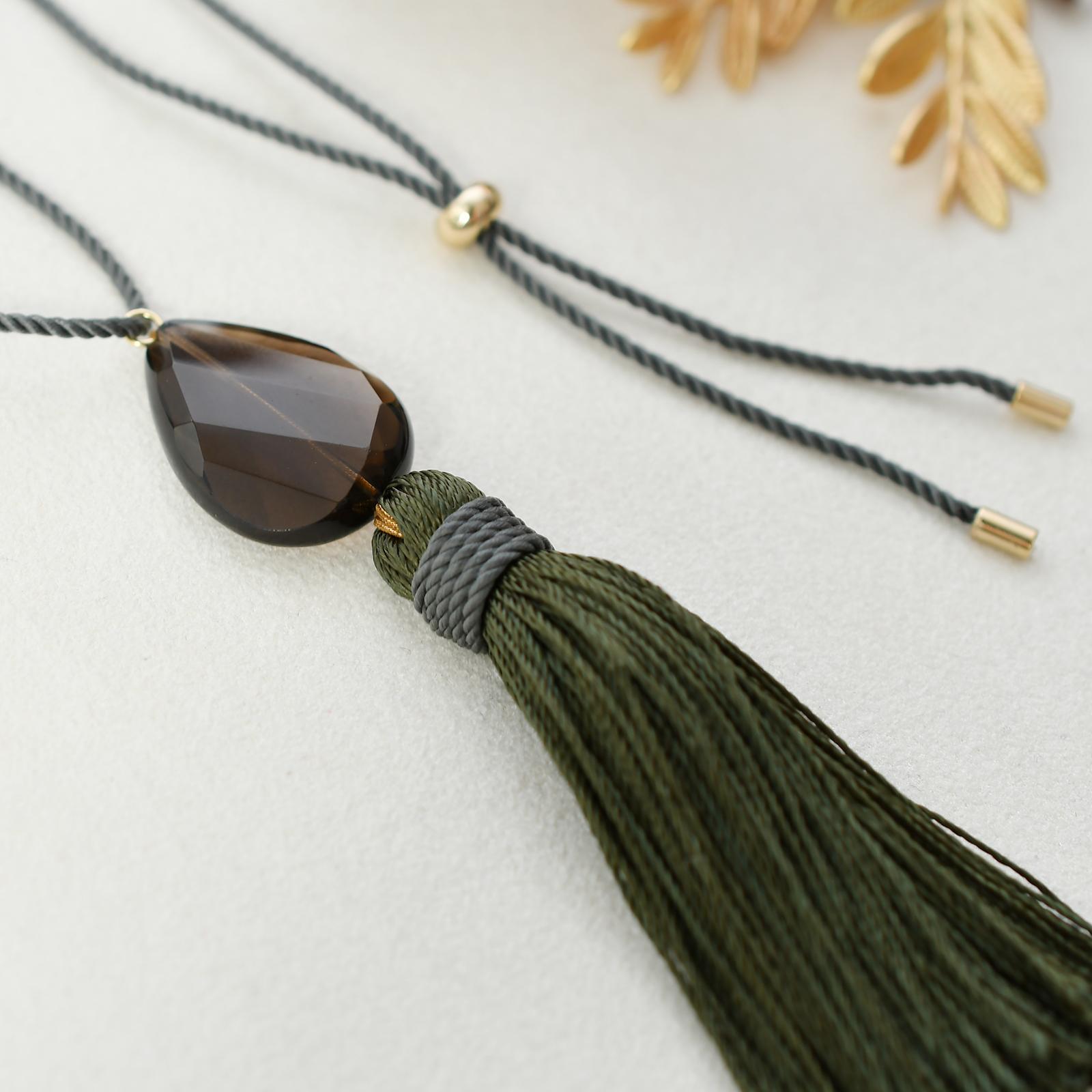 数量限定 スモーキークオーツタッセルネックレス | 3枚目