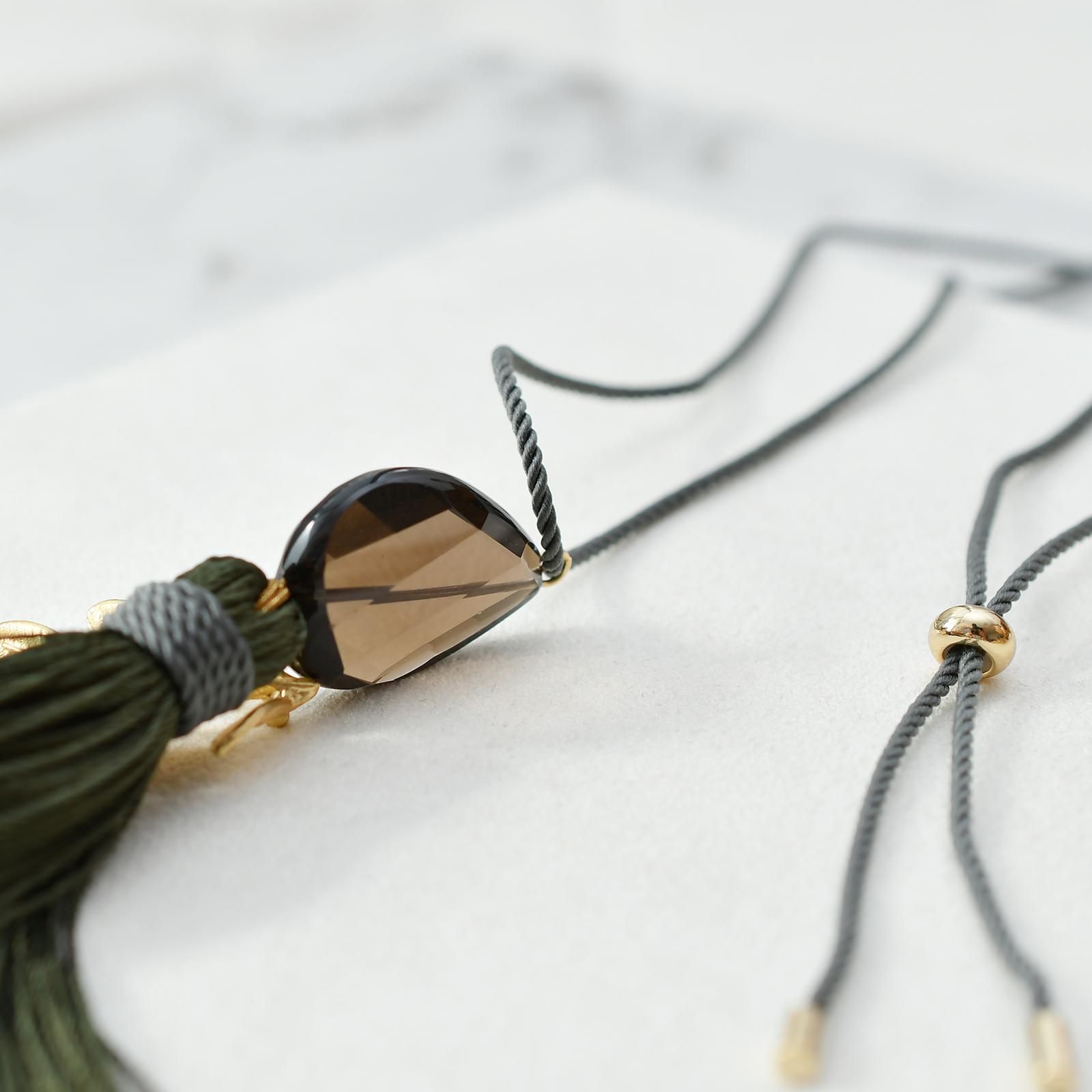 数量限定 スモーキークオーツタッセルネックレス | 4枚目