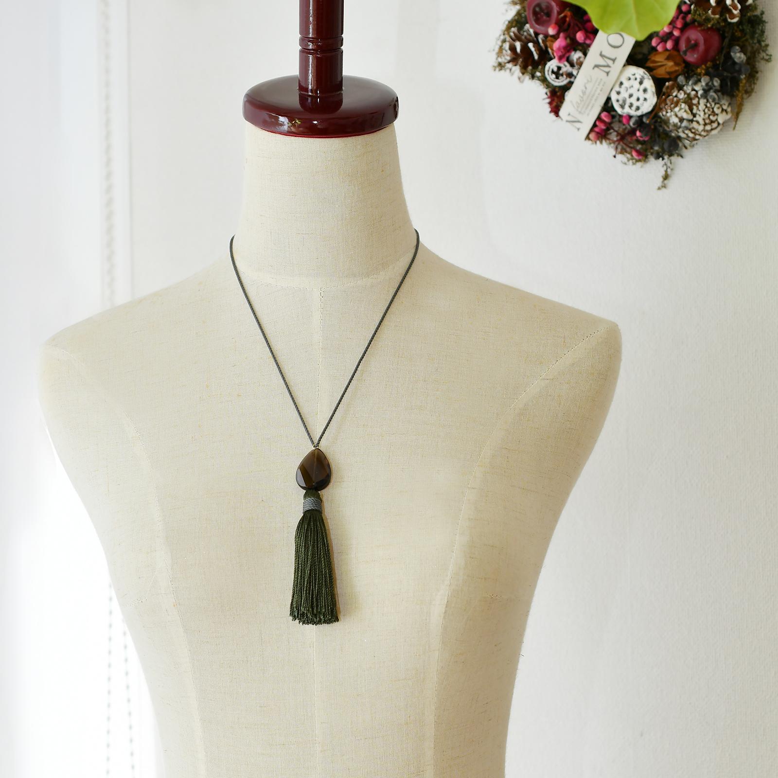 数量限定 スモーキークオーツタッセルネックレス | 5枚目